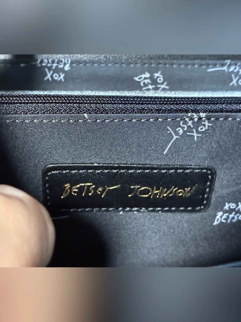 Betsey Johnson Black Wallet with Gold Hardware Accents NWT - Picture 5 of 6